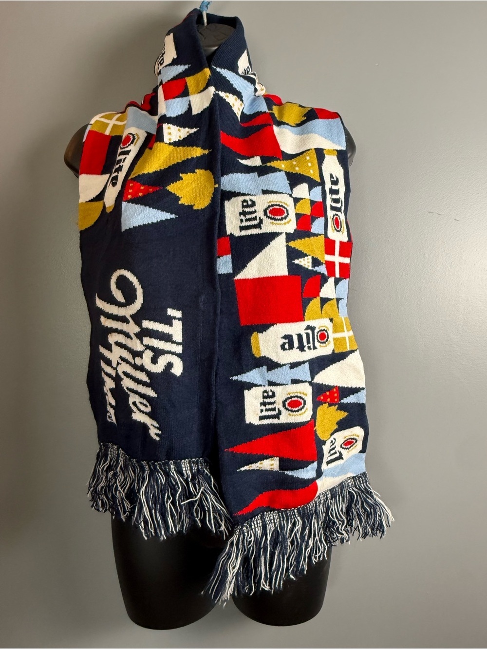Miller Lite Winter Holiday Scarf " 'Tis Miller Time"